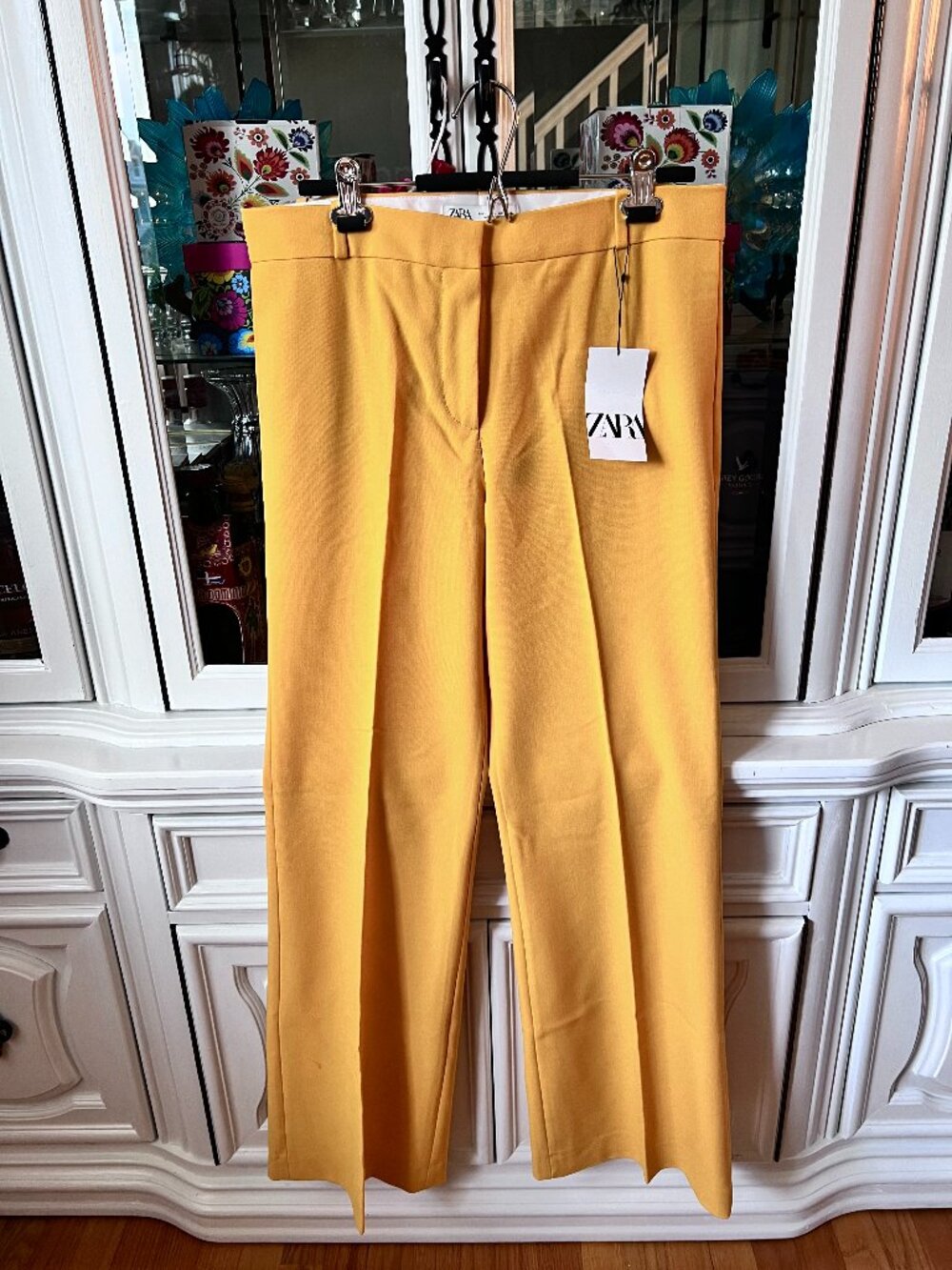 Zara Yellow Wide Leg Trousers L